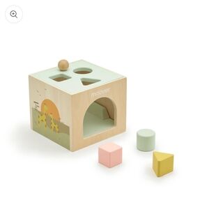 Moover Shape Sorter Box - Natural, Yellow, Pink, Green Shape